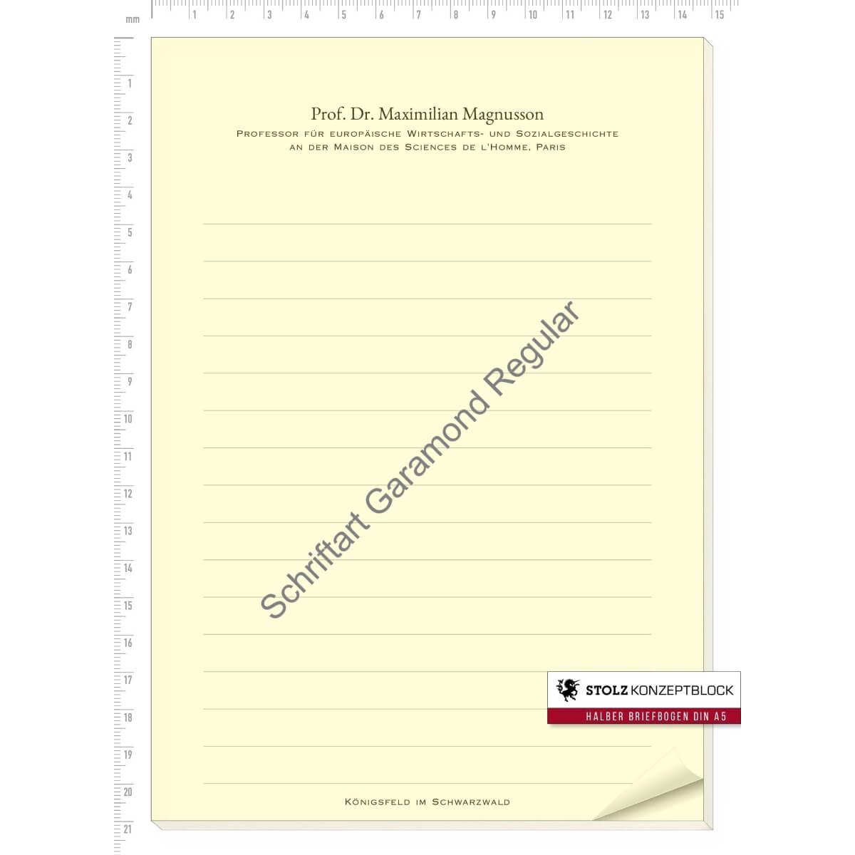 STOLZ Konzeptblock A5 liniert (Garamond Regular)